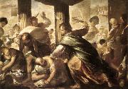 GIORDANO, Luca Christ Cleansing the Temple dh Sweden oil painting reproduction